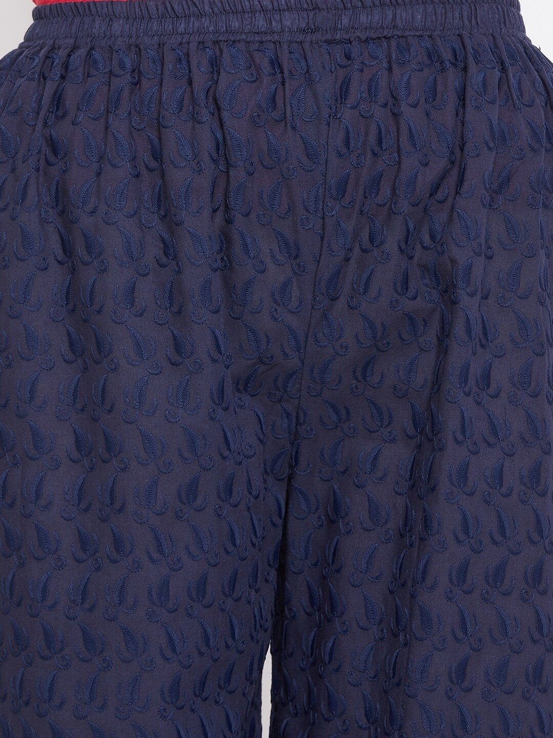 PAVONINE Navy Blue Color Full Chikankari Cotton Fabric Sharara For Women - Distacart