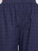 Thumbnail for PAVONINE Navy Blue Color Full Chikankari Cotton Fabric Sharara For Women - Distacart