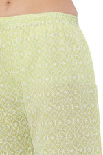 Thumbnail for PAVONINE Lemon Color Full Thread Chikankari Cotton Fabric Palazzo For Women - Distacart