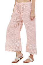 Thumbnail for PAVONINE Peach Color Full Thread Chikankari Cotton Fabric Sharara For Women - Distacart