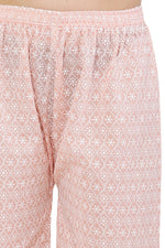 Thumbnail for PAVONINE Peach Color Full Thread Chikankari Cotton Fabric Palazzo For Women - Distacart