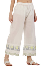 Thumbnail for PAVONINE Lemon Color Hem Half Chikankari Cotton Fabric Sharara For Women - Distacart