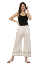 Thumbnail for PAVONINE Lemon Color Hem Half Chikankari Cotton Fabric Sharara For Women - Distacart
