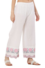 Thumbnail for PAVONINE Rani Color Hem Half Chikankari Cotton Fabric Sharara For Women - Distacart