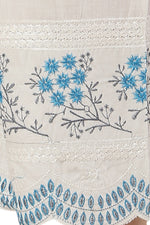 Thumbnail for PAVONINE Rama Green Color Hem Half Chikankari Cotton Fabric Sharara For Women - Distacart