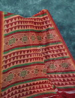 Thumbnail for Mix of Orange and Teracotta Red Printed Semi Chanderi Saree By Gayathri Reddy Designer Studio - Distacart