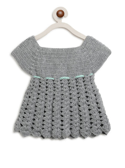 ChutPut Hand knitted Crochet Maharani Wool Dress - Green - Distacart