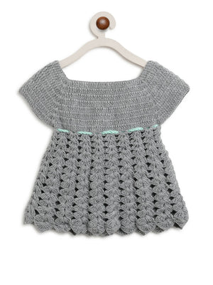 ChutPut Hand knitted Crochet Maharani Wool Dress - Green - Distacart