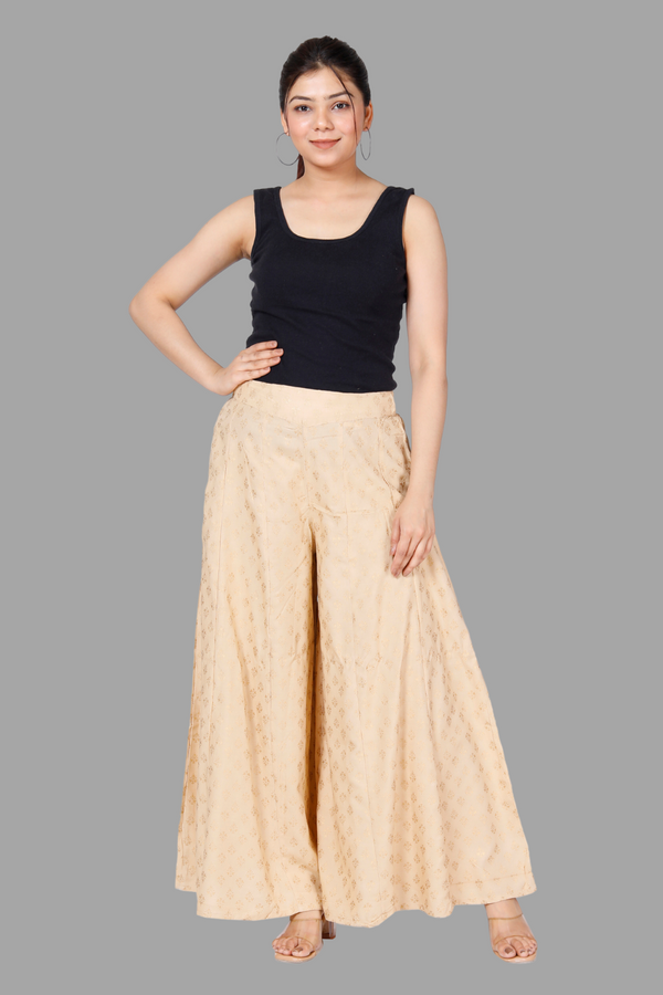 House of RP Women's Brown Rayon Printed Trousers - Distacart