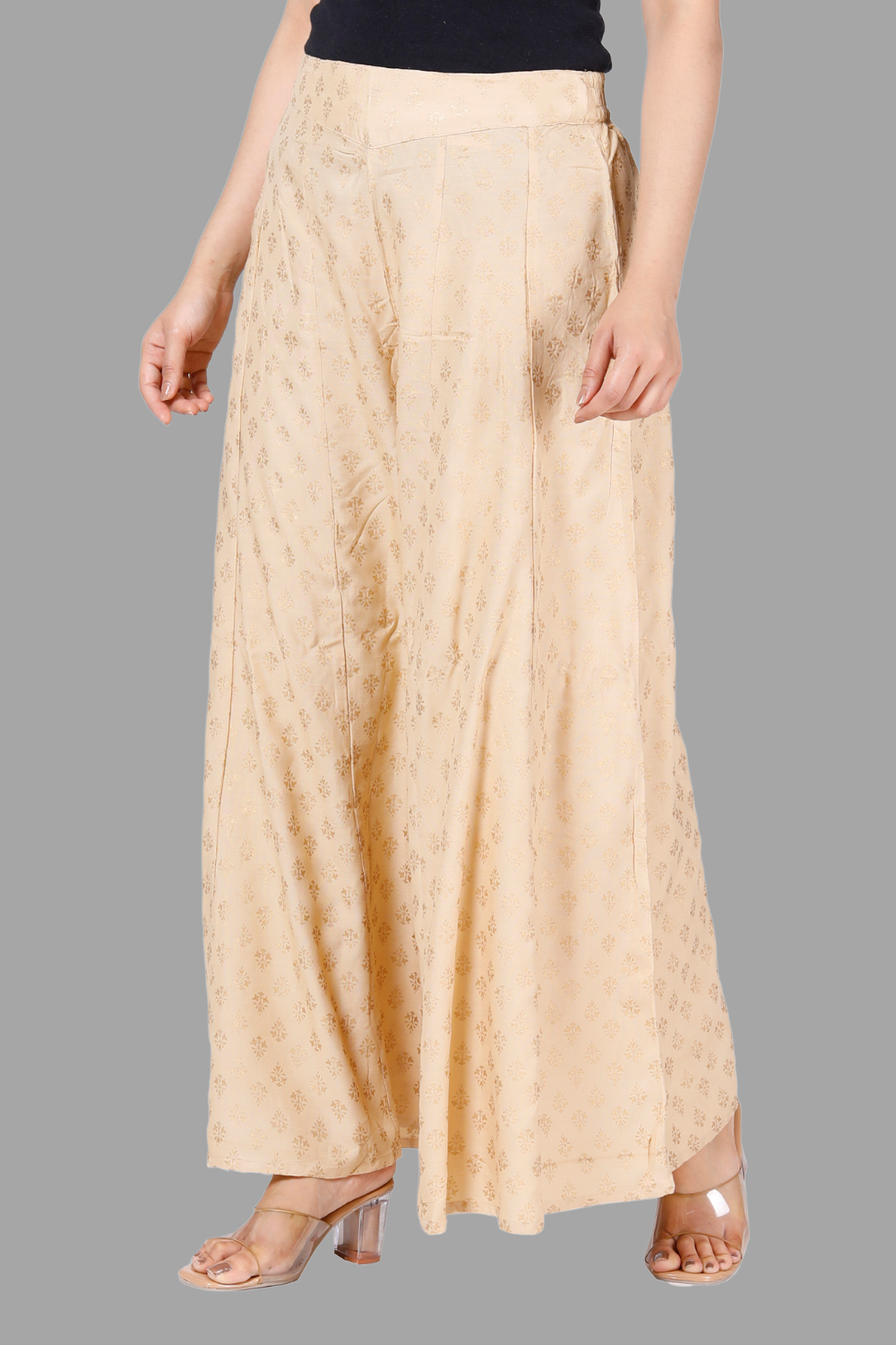 House of RP Women's Brown Rayon Printed Trousers - Distacart