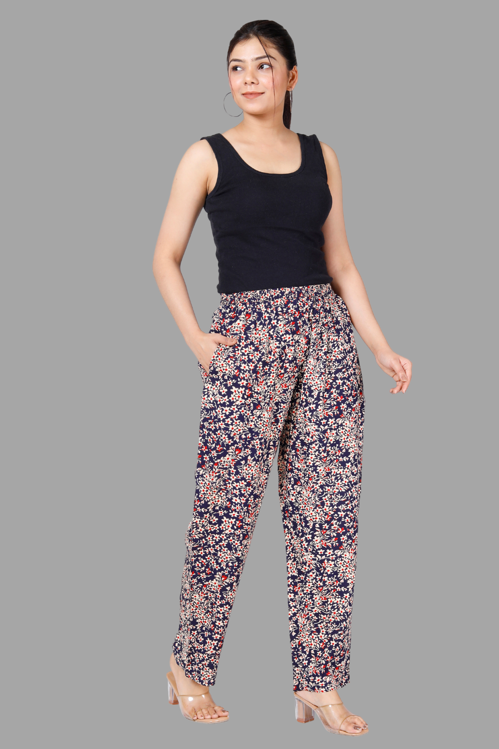 House of RP Women's Multicolor Rayon Printed Trousers - Distacart