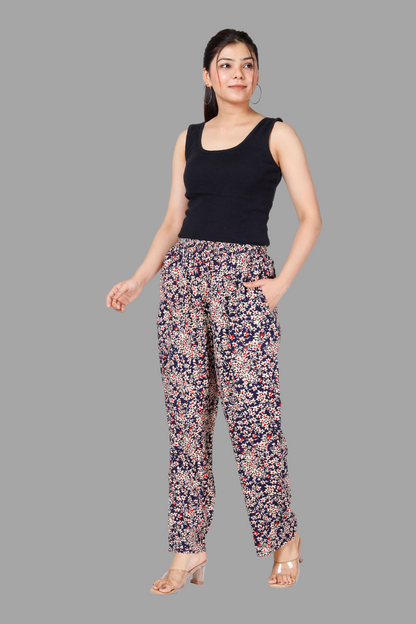 House of RP Women's Multicolor Rayon Printed Trousers - Distacart