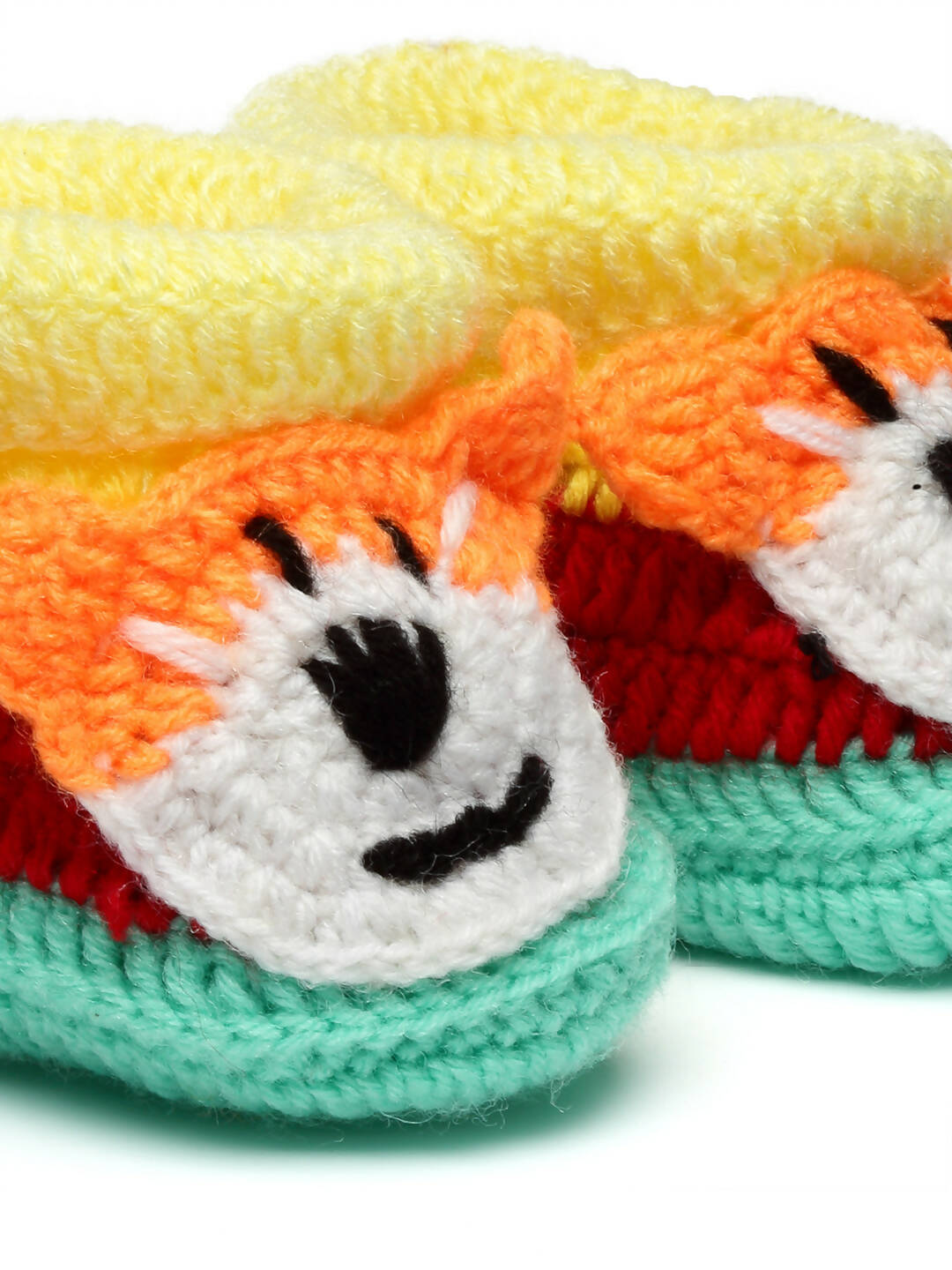 Chutput Kids Woollen Hand Knitted Dog Face Detailed Booties - Multi - Distacart
