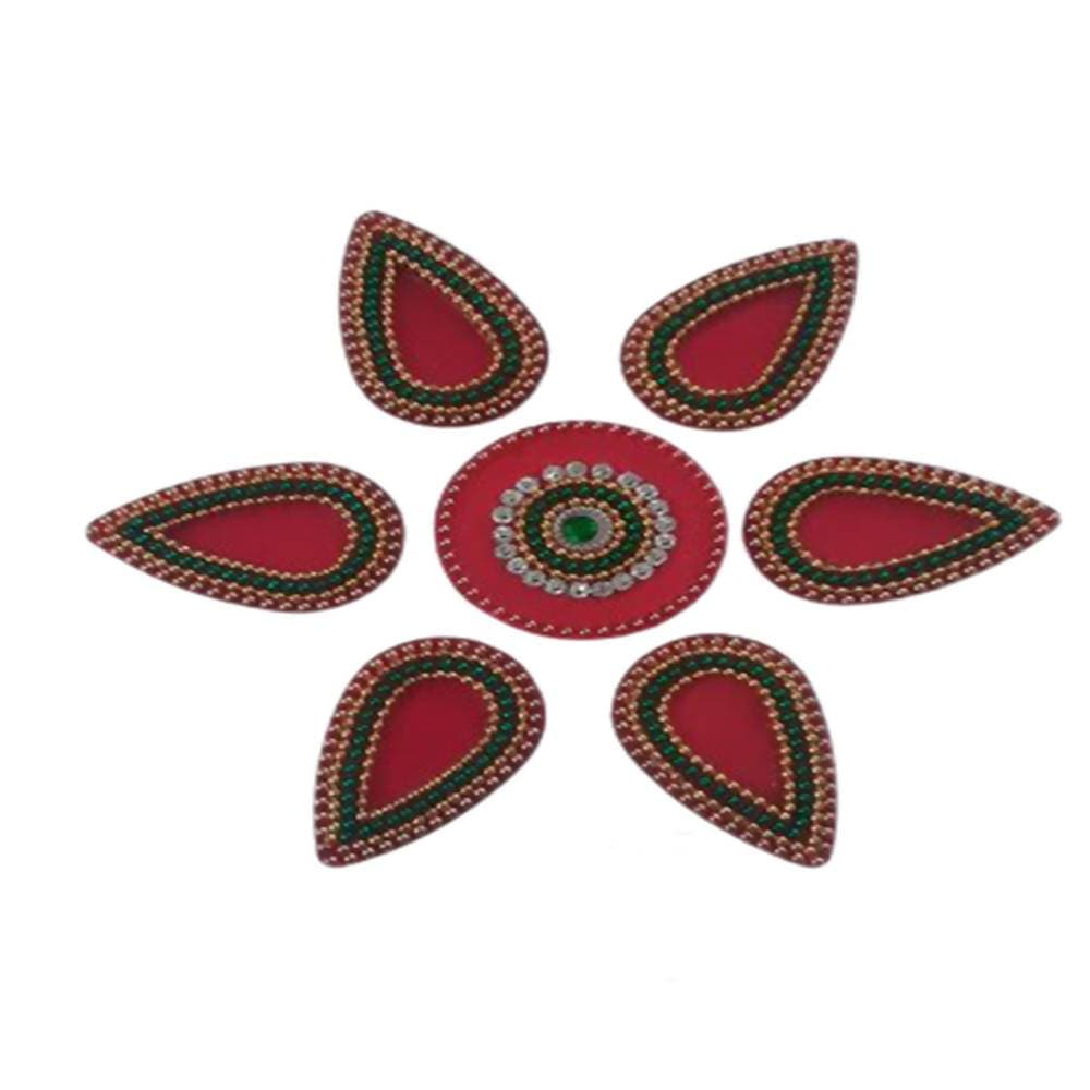 Kundan HandiKrafts Handcrafted Maroon Colour Kundan Rangoli - Distacart