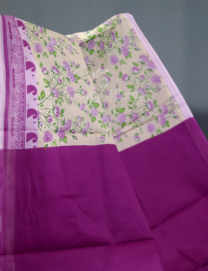 Block Print Baby Lime Yellow Coloured Mulmul Cotton Saree By Gayathri Reddy Designer Studio - Distacart