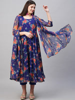 Thumbnail for Kalini Women Floral Printed Kurta with Trousers & Dupatta - Distacart