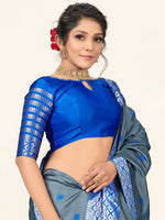 Thumbnail for Kalini Woven Design Zari Mekla Chador Banarasi Saree - Distacart