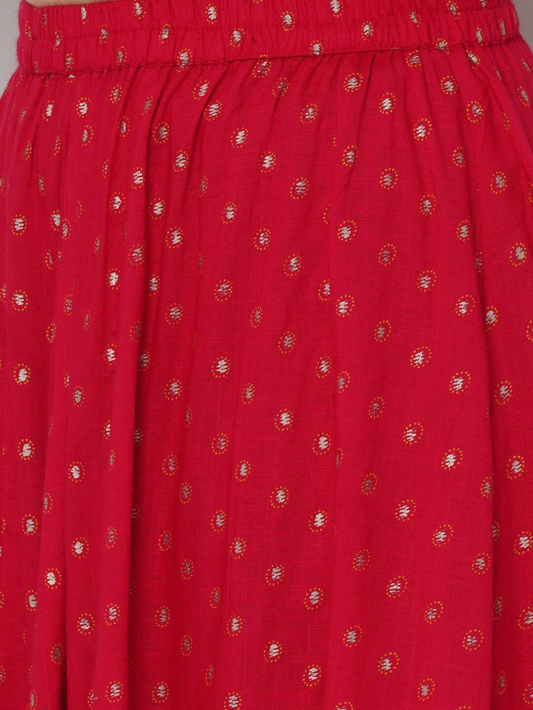 Kalini Women Pink Ethnic Motifs Printed Layered Gotta Patti Kurta with Skirt - Distacart