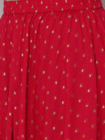 Thumbnail for Kalini Women Pink Ethnic Motifs Printed Layered Gotta Patti Kurta with Skirt - Distacart