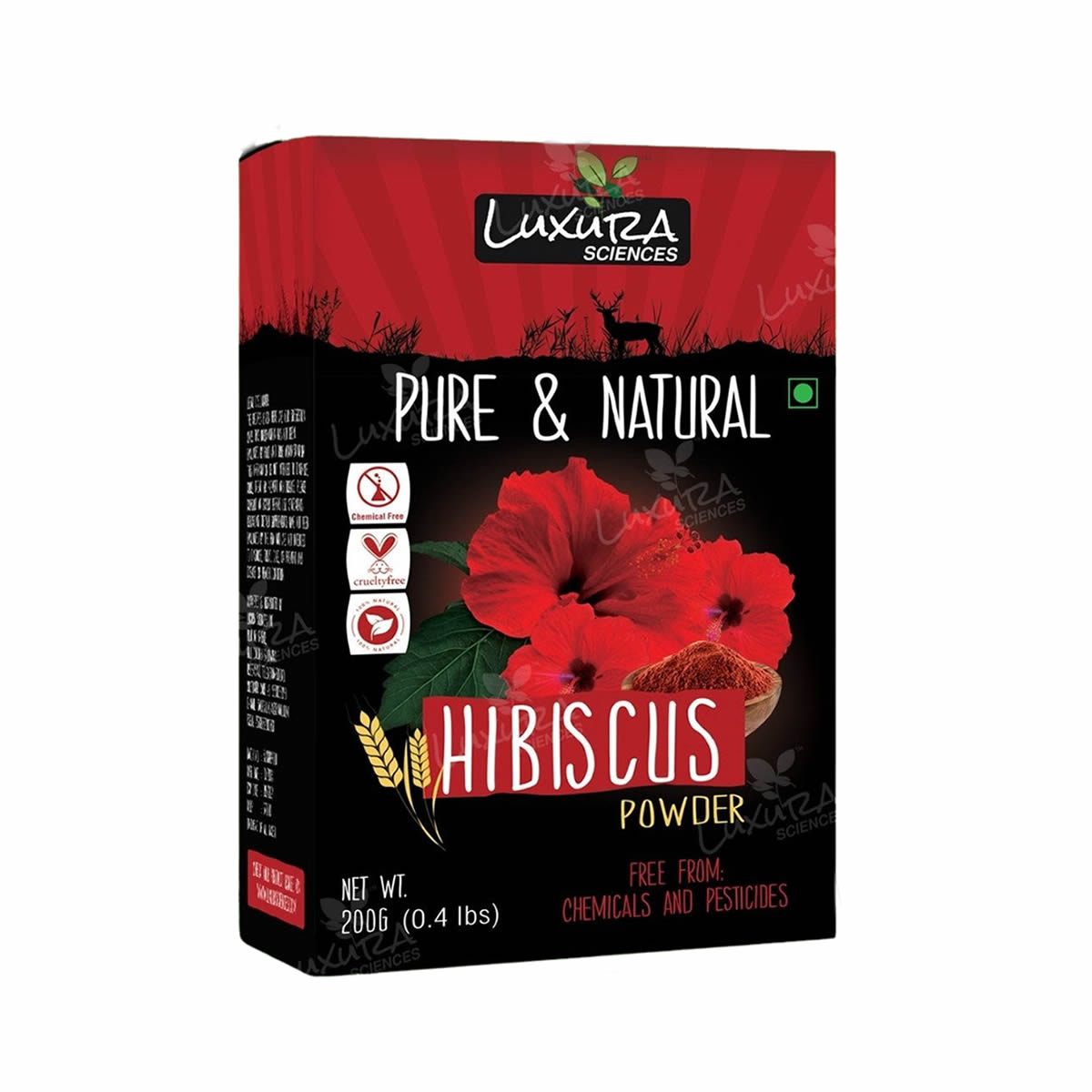 Luxura Sciences Hibiscus Powder For Hair Improvement - Distacart