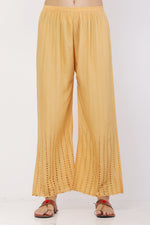 Thumbnail for PAVONINE Beige Color Goti Aari Work Rayon Fabric Sharara For Women - Distacart