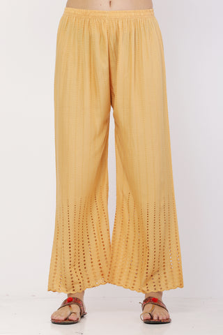 PAVONINE Beige Color Goti Aari Work Rayon Fabric Sharara For Women - Distacart