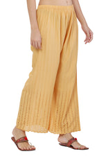 Thumbnail for PAVONINE Beige Color Goti Aari Work Rayon Fabric Palazzo For Women - Distacart