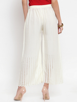 Thumbnail for PAVONINE Off-White Color Goti Aari Work Rayon Fabric Sharara For Women - Distacart
