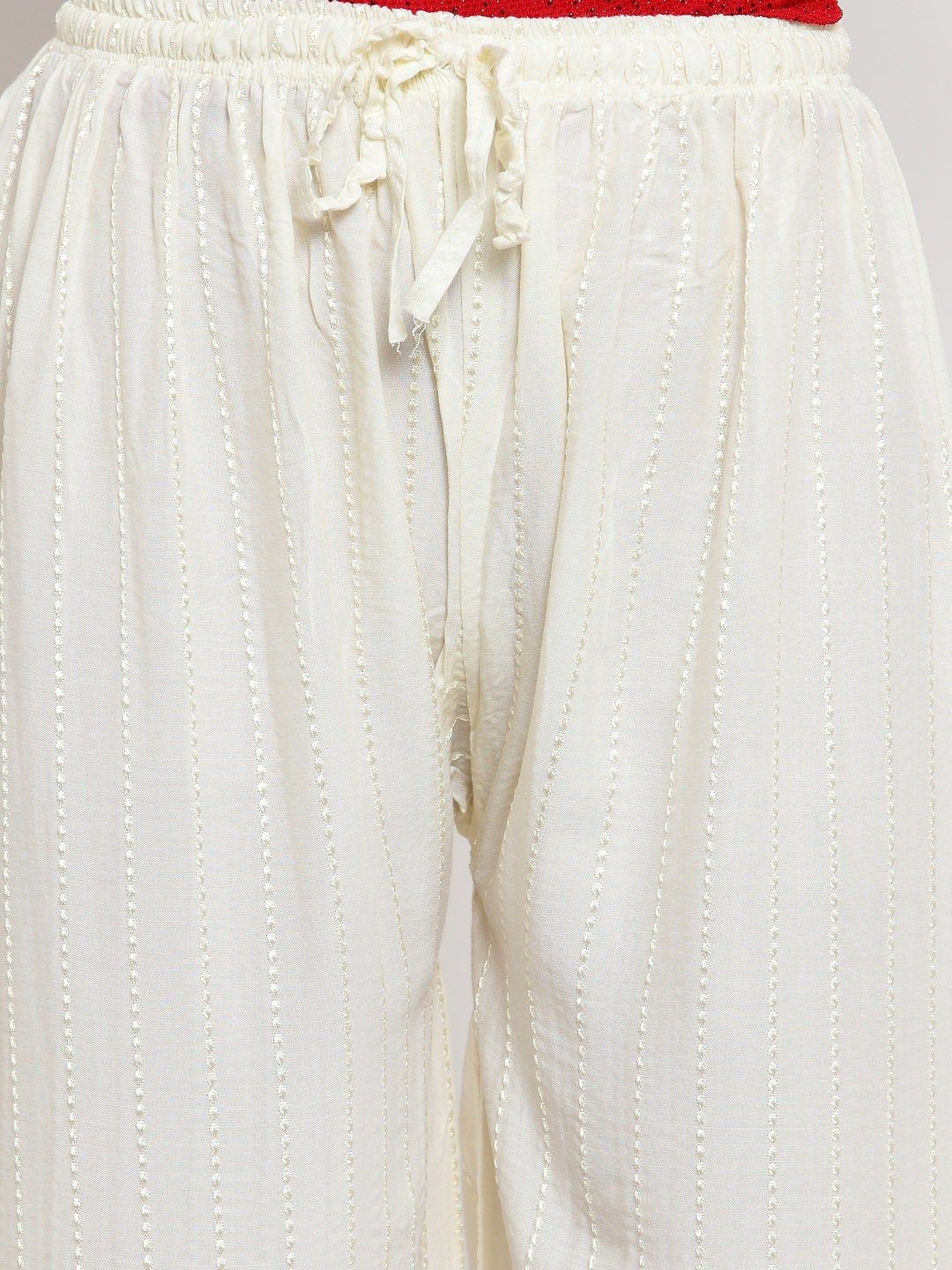 PAVONINE Off-White Color Goti Aari Work Rayon Fabric Sharara For Women - Distacart