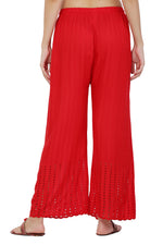 Thumbnail for PAVONINE Red Color Goti Aari Work Rayon Fabric Sharara For Women - Distacart