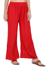 Thumbnail for PAVONINE Red Color Goti Aari Work Rayon Fabric Sharara For Women - Distacart