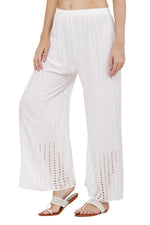 Thumbnail for PAVONINE White Color Goti Aari Work Rayon Fabric Palazzo For Women - Distacart