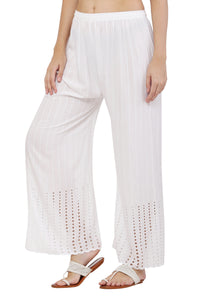 Thumbnail for PAVONINE White Color Goti Aari Work Rayon Fabric Sharara For Women - Distacart
