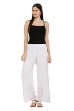 Thumbnail for PAVONINE White Color Goti Aari Work Rayon Fabric Palazzo For Women - Distacart
