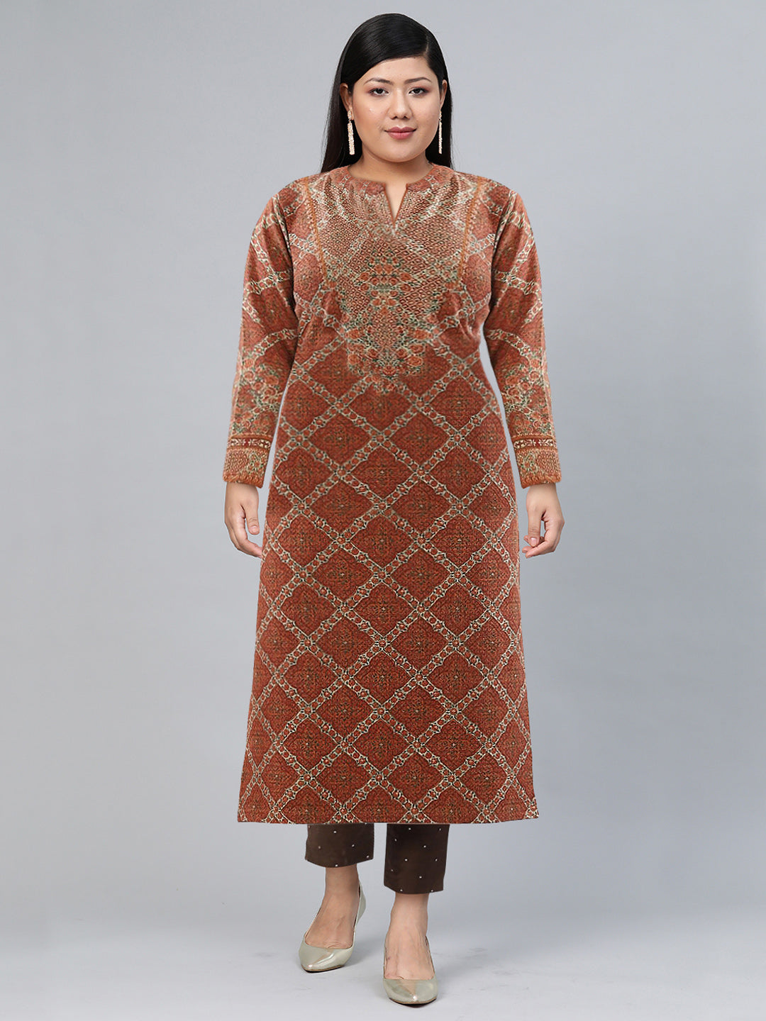 Biba Women Orange Ethnic Motifs Printed Kurta - Distacart