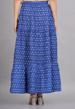 Thumbnail for House of RP Women's Light Blue Rayon Ethnic Printed Circular Skirt - Distacart