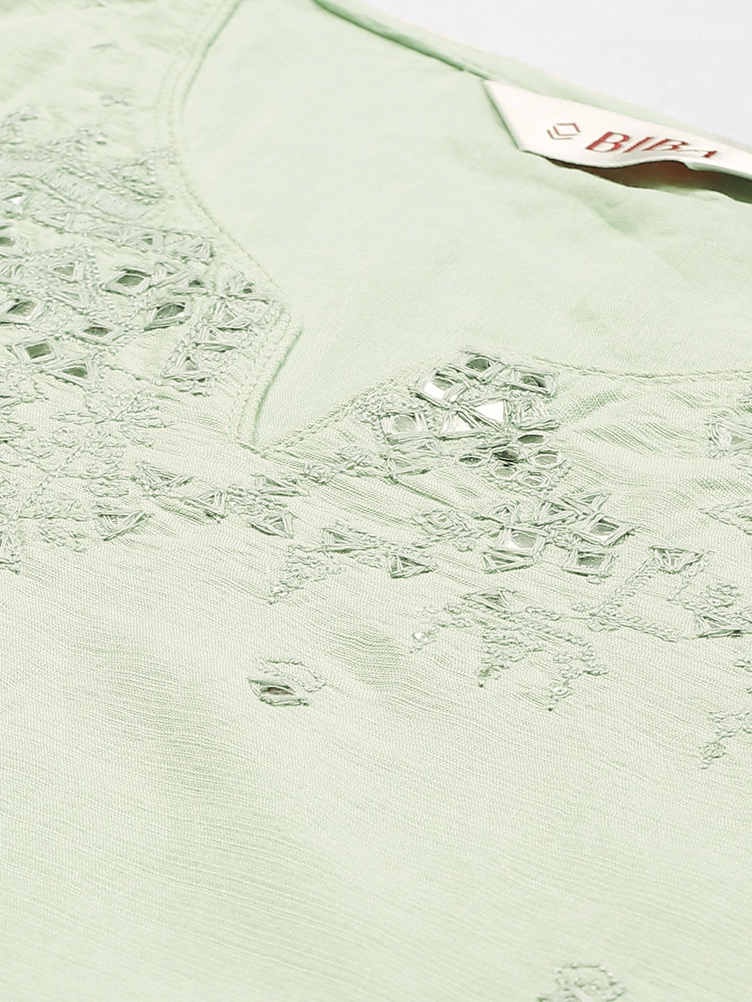 Biba Women Sea Green Yoke Design Straight Kurta - Distacart