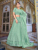Myra Pista Green Georgette Embroidered Designer Lehenga Choli - Distacart