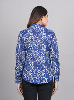 Thumbnail for House of RP Women's Blue Cotton Floral Printed Casual Shirt - Distacart