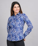 Thumbnail for House of RP Women's Blue Cotton Floral Printed Casual Shirt - Distacart