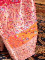 Thumbnail for Mitera Women Pink & Blue Woven Design Zari Silk Blend Paithani Saree - Distacart