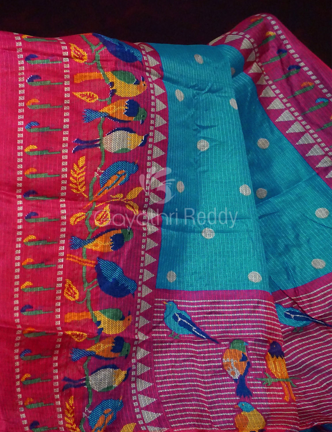 Rama Green Geometrical Design Semi Soft Silk Kota Saree By Gayathri Reddy Designer Studio - Distacart