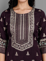 Thumbnail for Kalini Ethnic Motifs Printed Thread Work Kurta & Trousers With Dupatta - Distacart