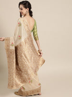 Thumbnail for Saree Mall Ethnic Motifs Silk Blend Saree with Woven Design border - Distacart