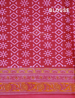 Thumbnail for Light Pink And Rose Pink Colour Block Print Pure Kota Cotton Saree By Gayathri Reddy Designer Studio - Distacart