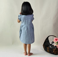 Thumbnail for ArthLife Grey Flower Embroidered Dress - Distacart
