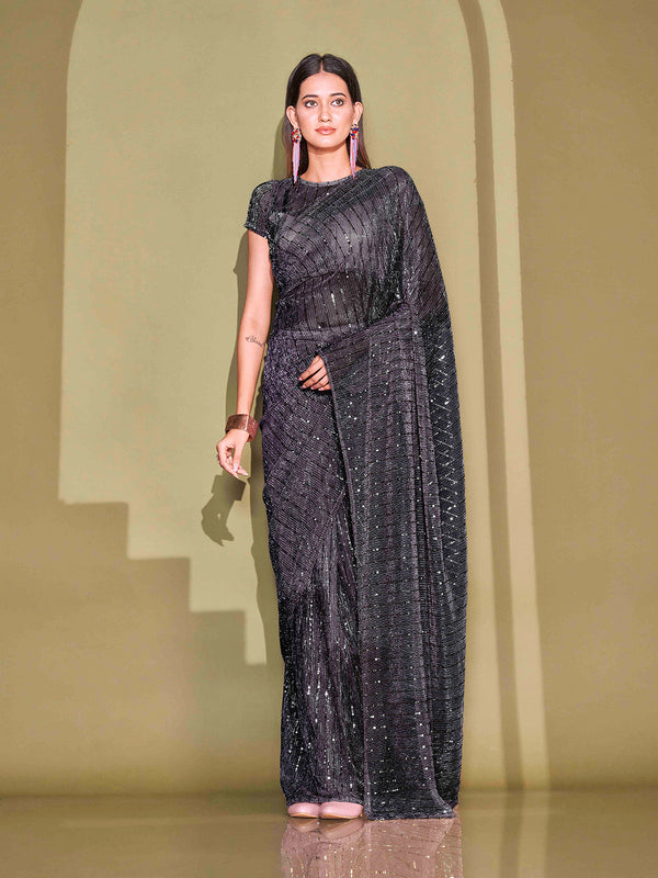 Tikhi Imli Sequinned Embellished Saree - Distacart