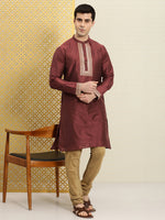 Thumbnail for House of Pataudi Ethnic Motifs Embroidered Cotton Jashn Kurta - Distacart