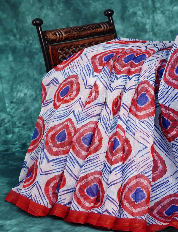 Milk White Colour With Bandhni Design All Over Semi Chanderi Saree By Gayathri Reddy Designer Studio - Distacart