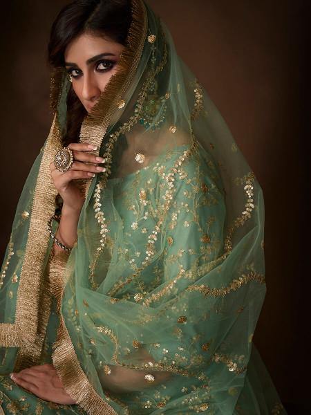 Myra Green Soft Net Gharara Suit - Distacart